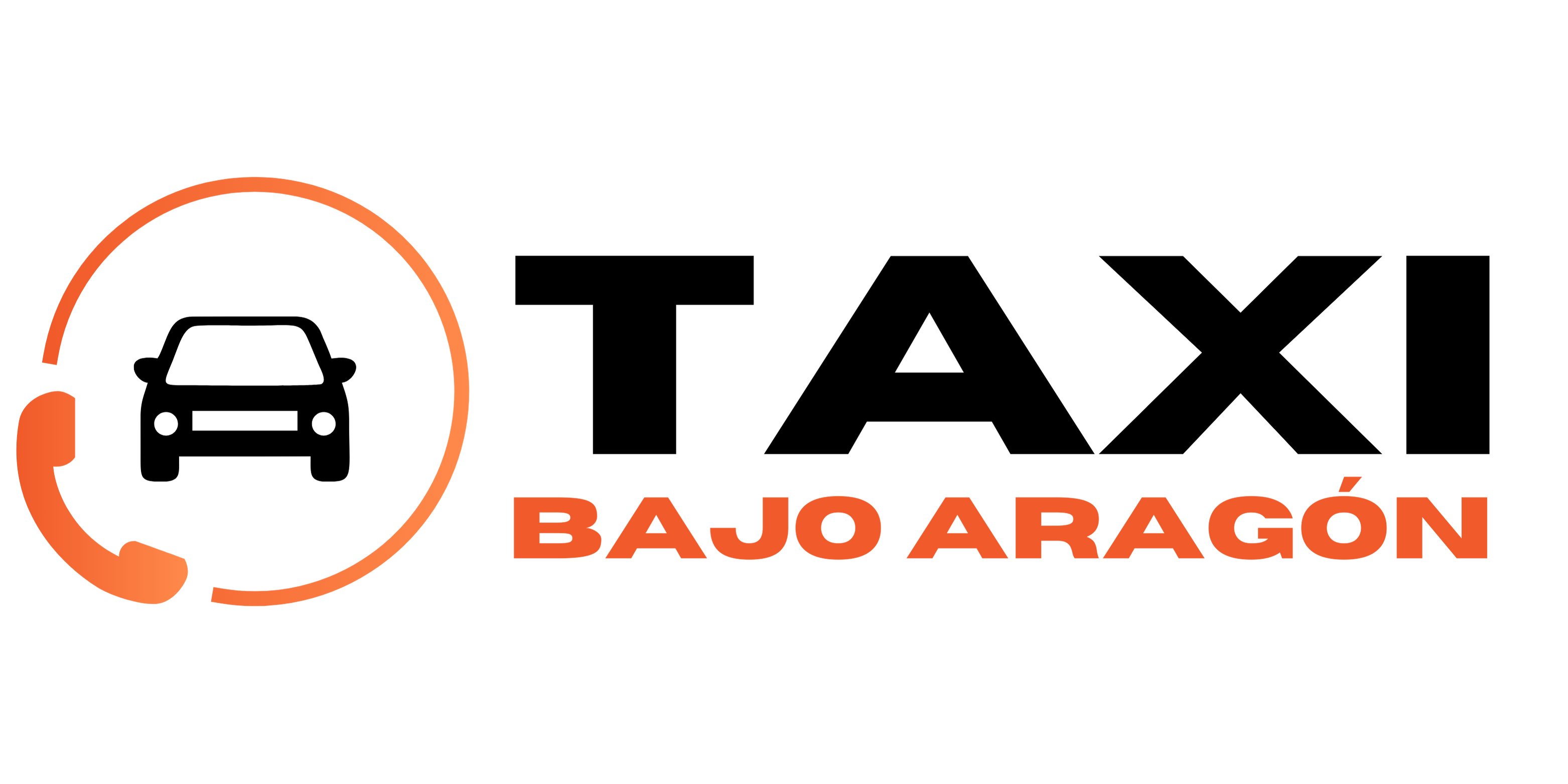 logo taxi bajo aragon negro